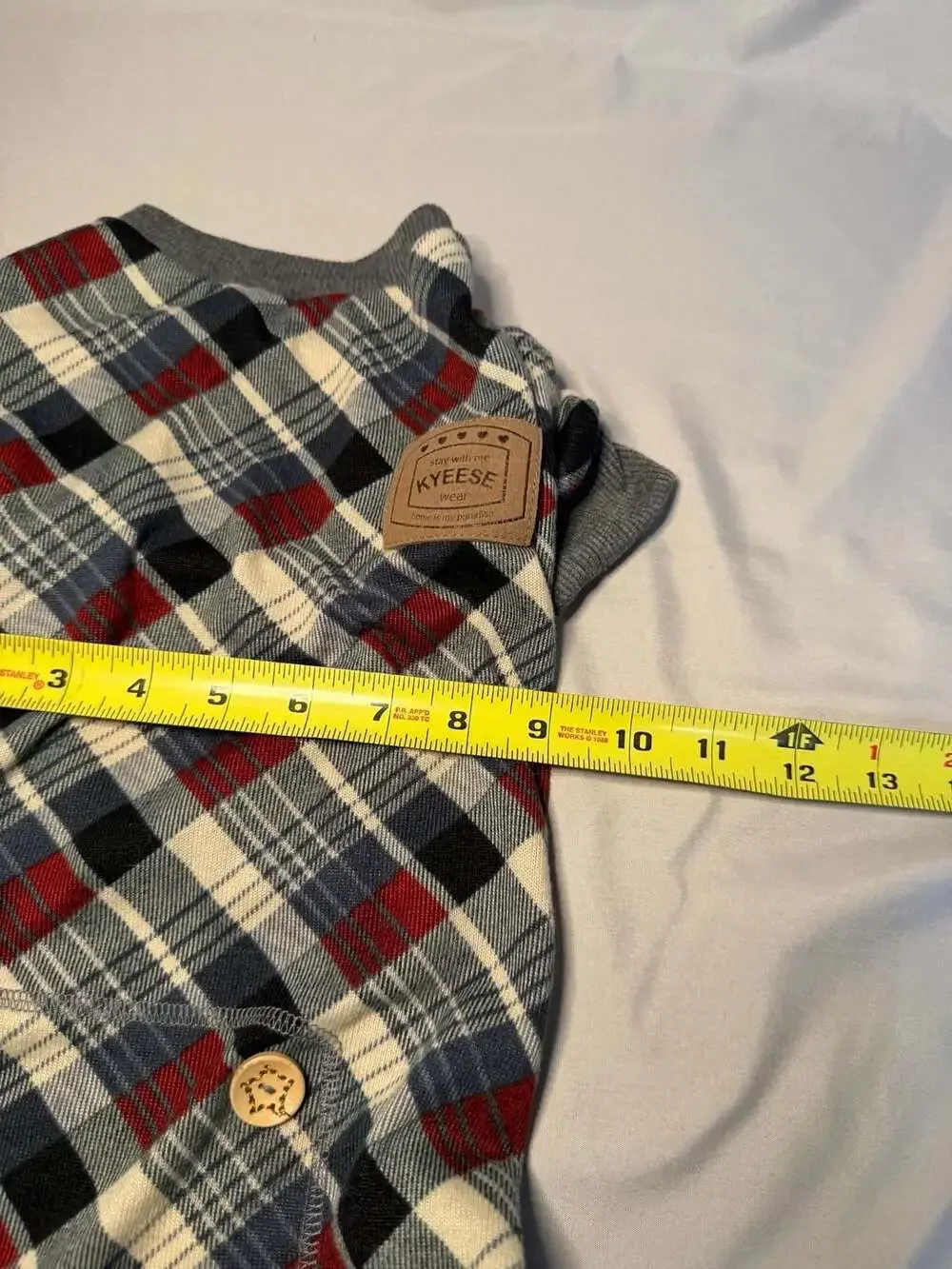 Kyeese Dog Pajamas Plaid 4 Legs Jumpsuit, XL